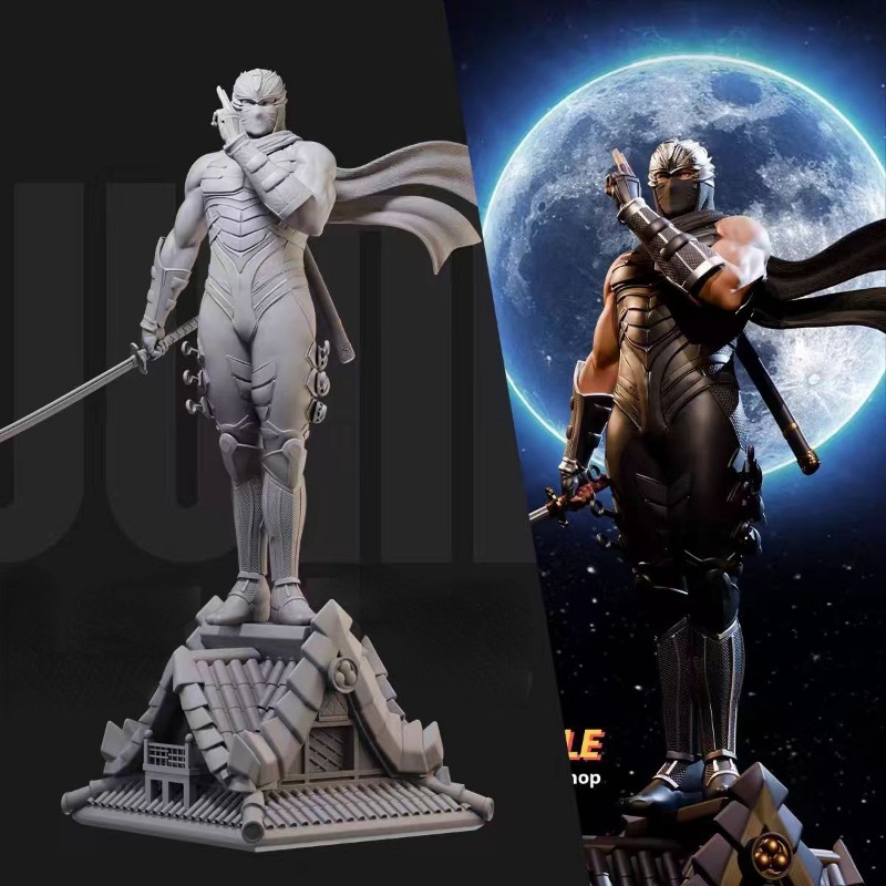 Model Kit Baki - 1/24 miniatur jubah hitam Ninja Ryu