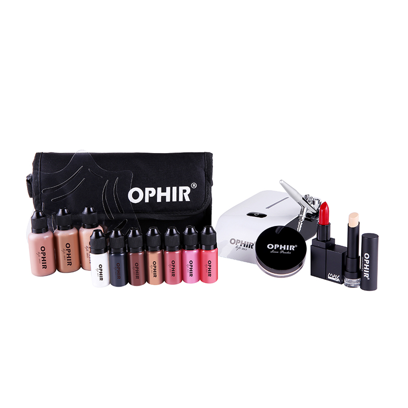 Airbrush Compressor Kit - OPHIR Pro Makeup Set 0.3mm Sistem