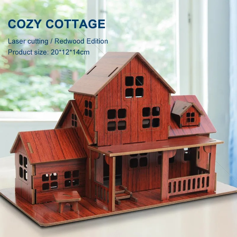 Model Kit Mecha - Permainan Model Puzzle Kayu 3D Rumah