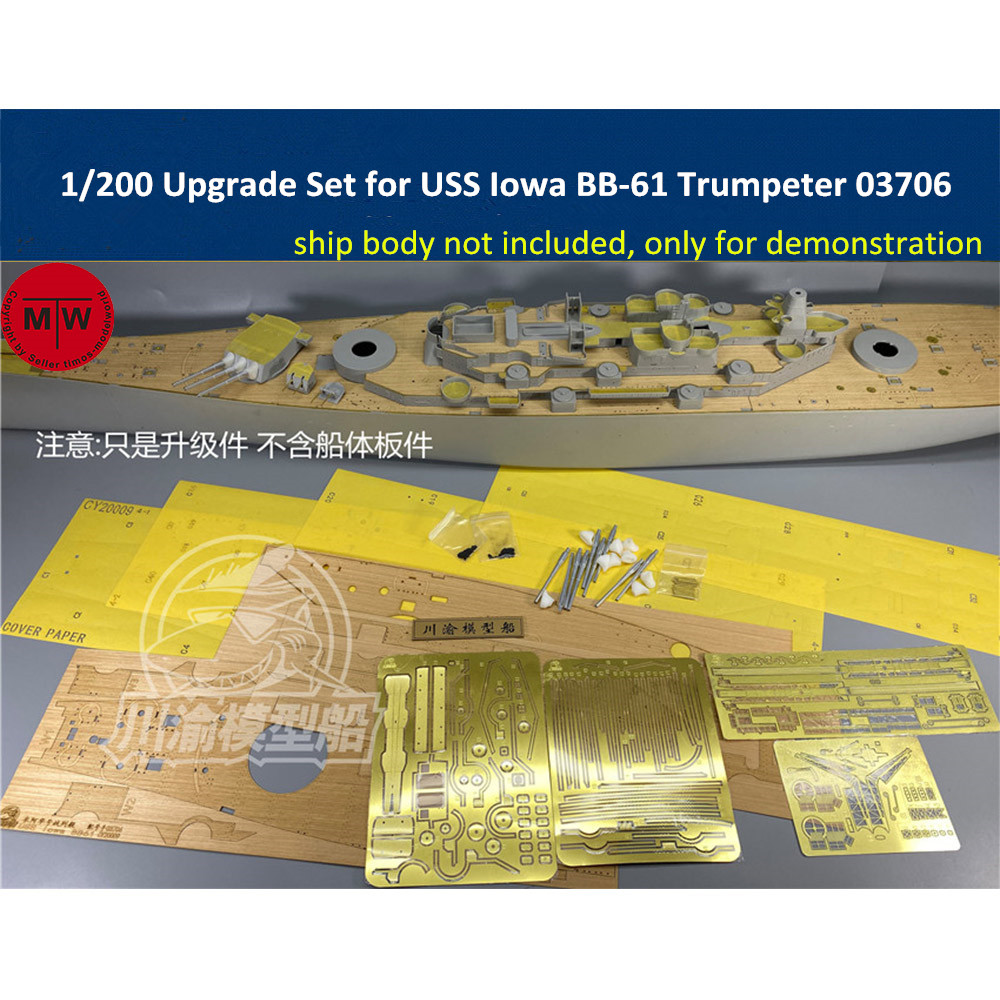 Model Kit Uss Iowa - Set Peningkatan Skala 1/200 untuk Kit