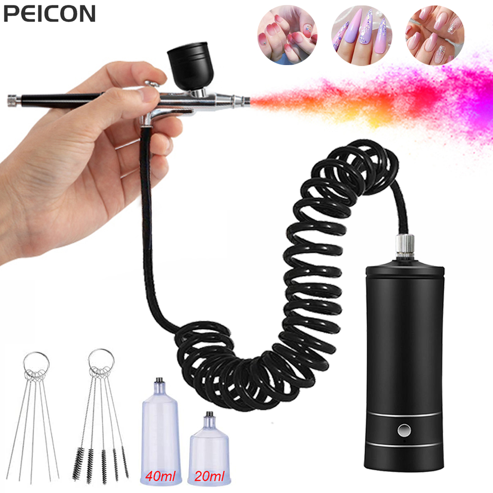 Airbrush Compressor Kit - Airbrush kuku, kompresor sikat udara portabel