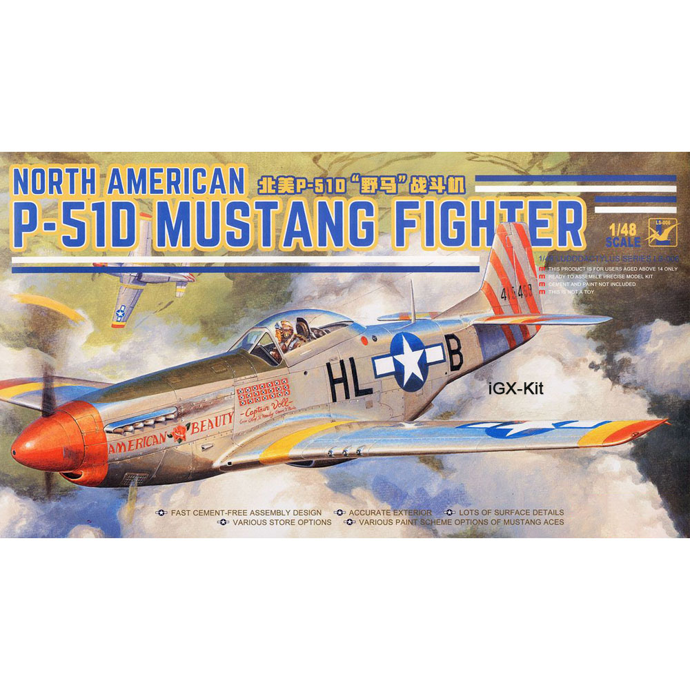 Meng LS-006 Skala 1/48 Pesawat - Model Kit Mustang ulasan dan harga