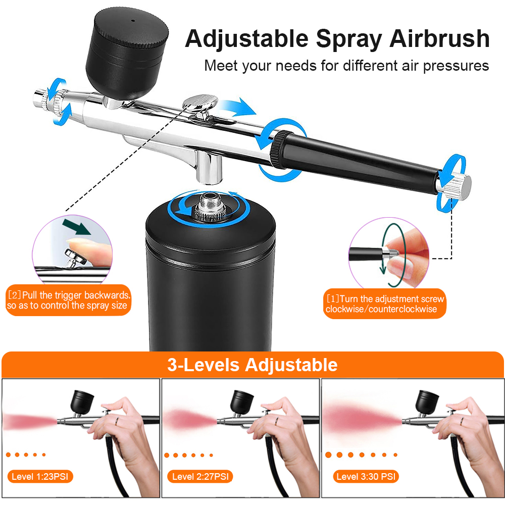 Airbrush kuku, kompresor sikat - Airbrush Compressor Kit ulasan dan harga